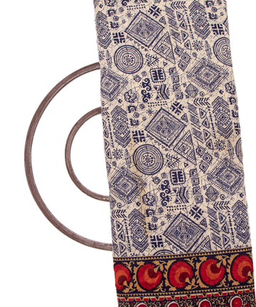 Blue Colour Abstract Print Modal Chanderi Fabric